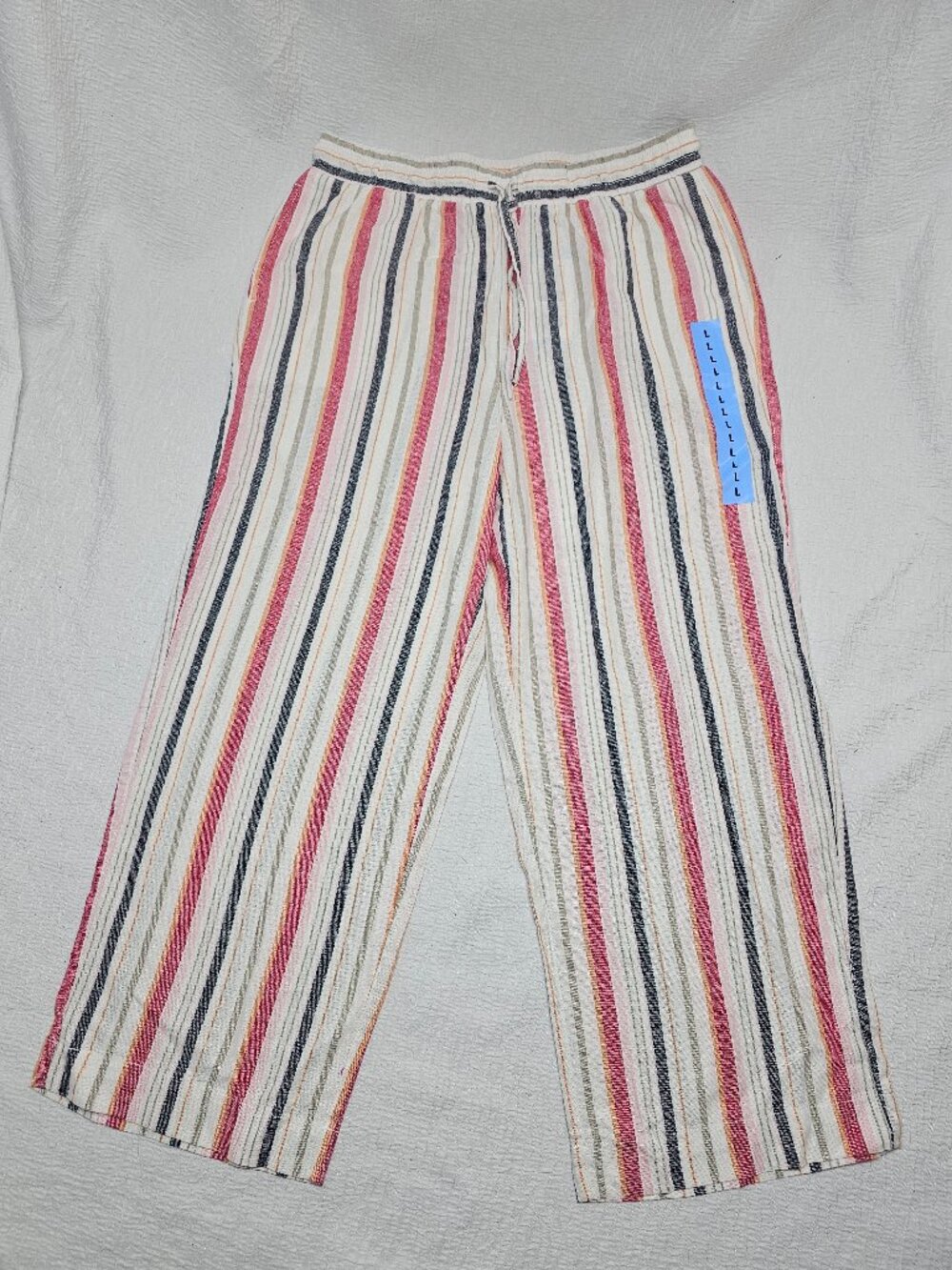 Rafaella Women's Drawcord Waistband Wide Leg Linen Blend Pant Size L - Picture 4 of 7